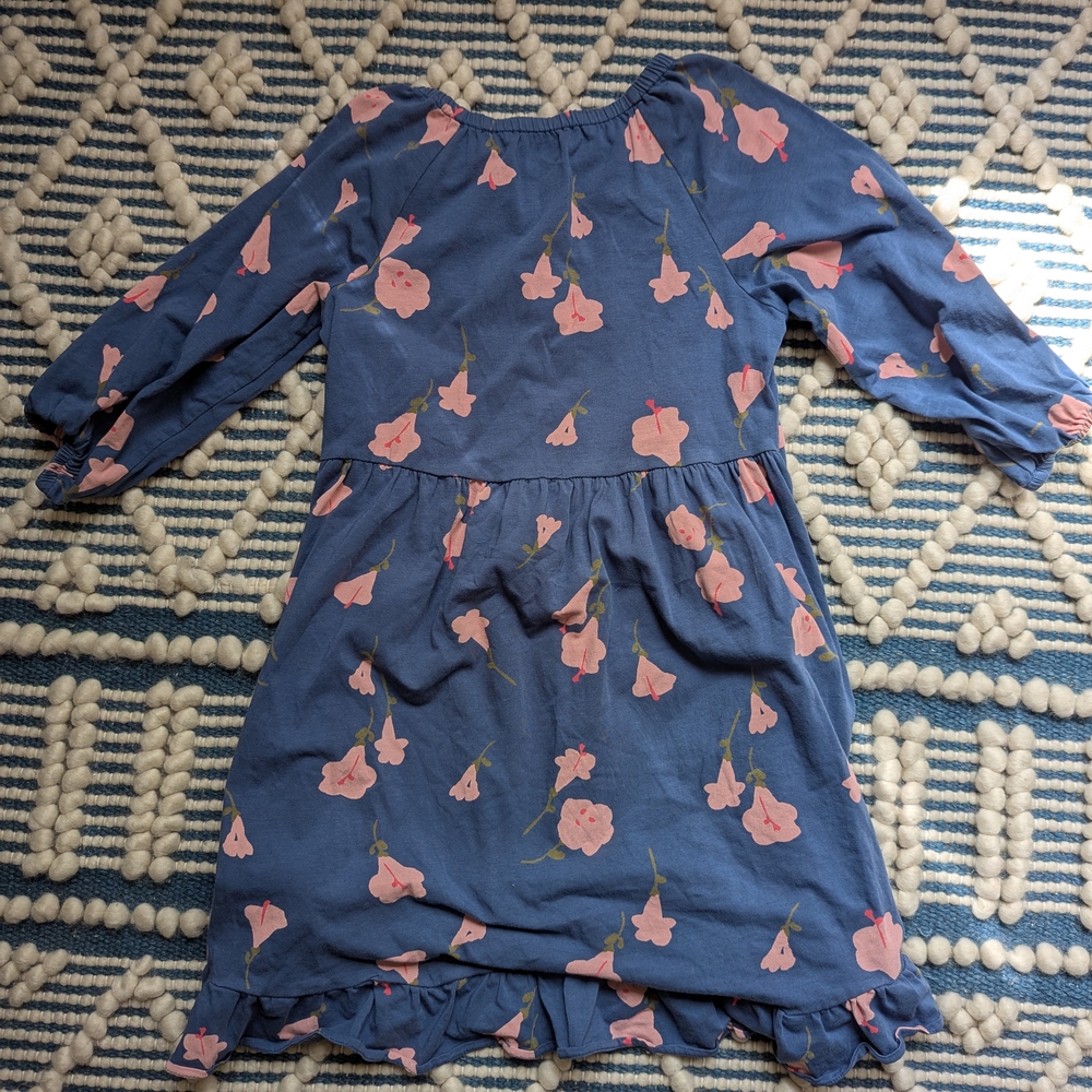 Floral Blue Kids Dress - Picture 4 of 4